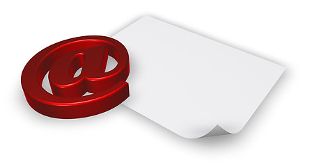 Image showing email symbol and paper sheet - 3d illustration