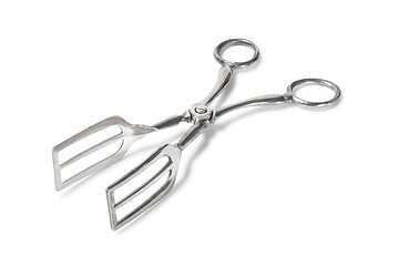 Image showing Steel serving tongs