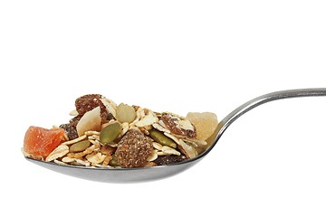 Image showing Muesli on spoon