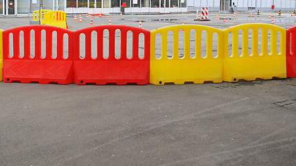 Image showing Water Filled Barriers