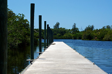 Image showing long pier on river in florida