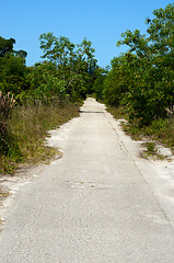 Image showing long straight abandoned road