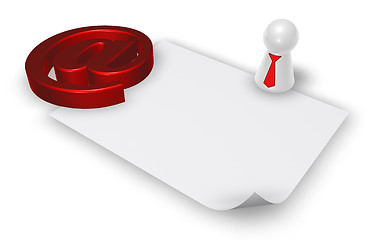 Image showing email symbol and paper sheet - 3d illustration