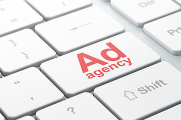 Image showing Advertising concept: Ad Agency on computer keyboard background