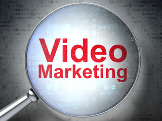 Image showing Marketing concept: Video Marketing with optical glass