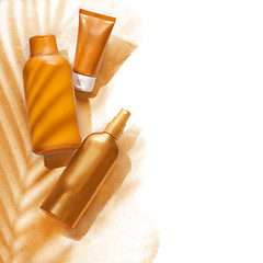 Image showing Sunscreen containers