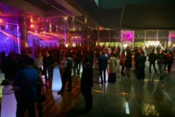 Image showing Abstract blurred people in party