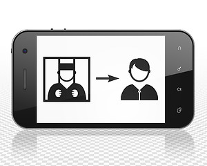 Image showing Law concept: Smartphone with Criminal Freed on display
