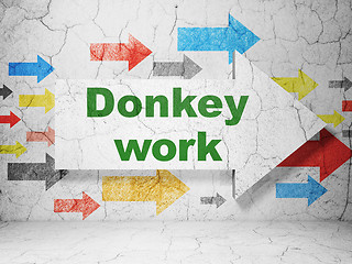 Image showing Business concept: arrow with Donkey Work on grunge wall background