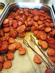 Image showing grilled sausage background