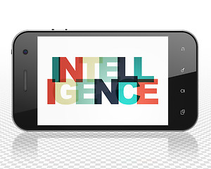 Image showing Education concept: Smartphone with Intelligence on  display