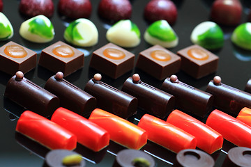 Image showing chocolate bonbons background