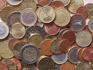 Image showing Euro coins background