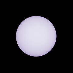 Image showing Sun with sunspots seen with telescope