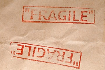 Image showing Fragile stamp closeup