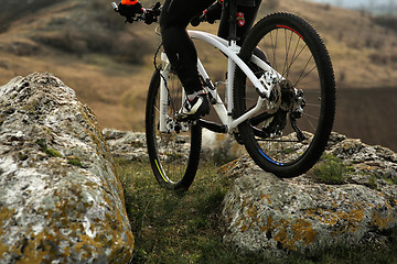 Image showing Man cyclist riding the bicycle