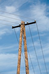 Image showing Electric line post