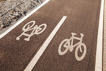 Image showing Bicycle lane signs