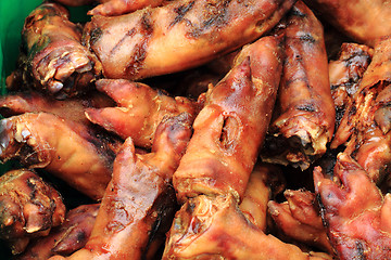 Image showing smoked pig legs texture