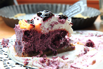 Image showing fresh blueberries cake