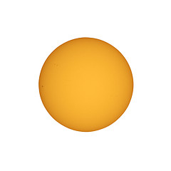 Image showing Sun with sunspots seen with telescope