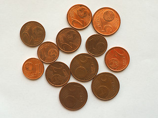 Image showing Euro coins 1 and 2 cents
