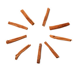 Image showing Cinnamon sticks in form of sun