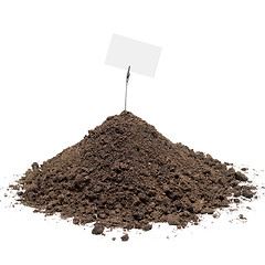 Image showing Pile of soil with message