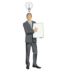 Image showing Vector Businessman With Empty Write Board