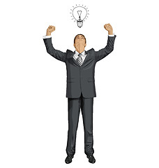 Image showing Vector Businessman With Hands Up