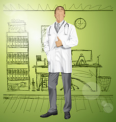 Image showing Vector Doctor With Stethoscope