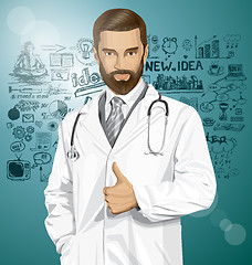 Image showing Vector Doctor With Stethoscope