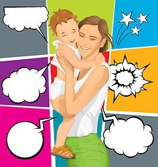 Image showing Vector Woman With Child