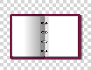 Image showing Red ring binder folder on checkered background