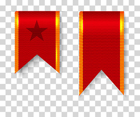 Image showing Red bookmark ribbons set