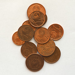 Image showing Euro coins 1 and 2 cents