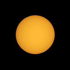Image showing Sun with sunspots seen with telescope