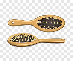 Image showing Hairbrush isolated on checkered background