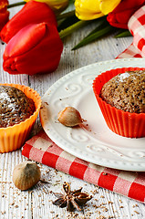 Image showing Chocolate cake with hazelnuts