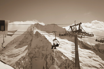 Image showing Ropeway at ski resort