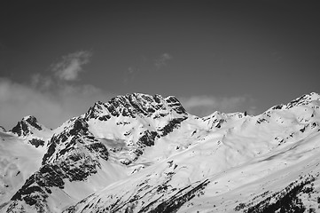 Image showing Black and white winter mountains