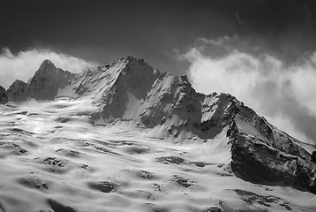 Image showing Black and white glacier in winter