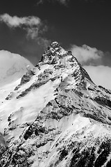 Image showing Black and white winter mountains