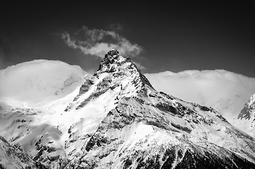 Image showing Black and white winter mountains