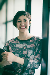 Image showing portrait of business woman in casual clothes at startup office