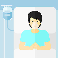 Image showing Patient lying in hospital bed.