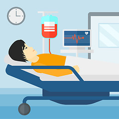 Image showing Patient lying in hospital bed.