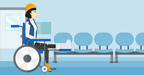 Image showing Patient sitting in wheelchair.