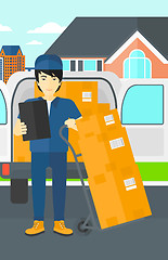 Image showing Man delivering boxes.