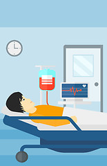 Image showing Patient lying in hospital bed.